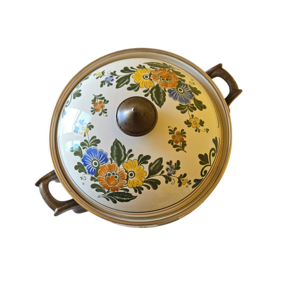Villeroy & Boch Alt Amsterdam Florals: Metal Casserole & Lid 3Qt Enamel Dish Pan - Picture 3 of 16